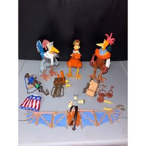 Chicken Run  Figure Lot Fowler Ginger Rocky Accessories Aardman 2000 Vintage